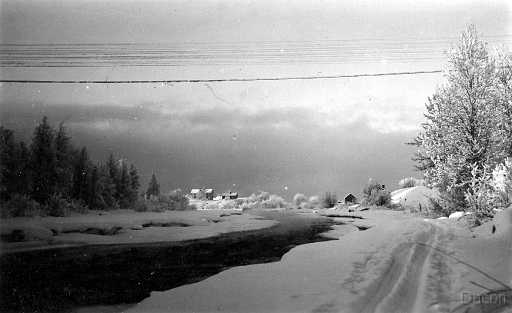 Råneå älv Norrforsen ovanför bron.jpg - Råneå älven, Norrforsen i vinterskrud